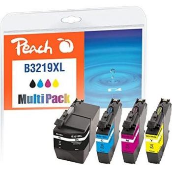 Peach 320287 Tintenpatrone, 4 Stück, kompatibel mit hohen Ergiebigkeit (XL), Cyan