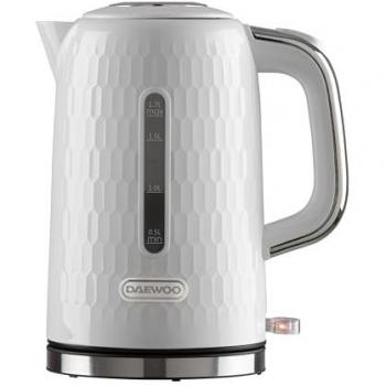 Daewoo - White 1.7L Honeycomb Kettle