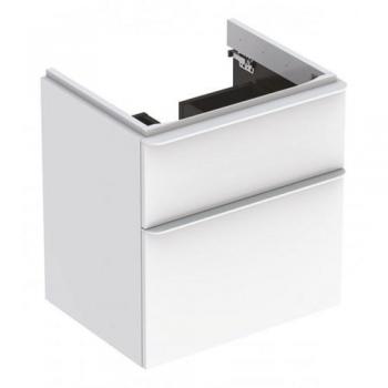 Mobile Sottolavabo Geberit Smyle Square, 2 Cassetti, 58,4x47x61,7 cm, Bianco Lucido