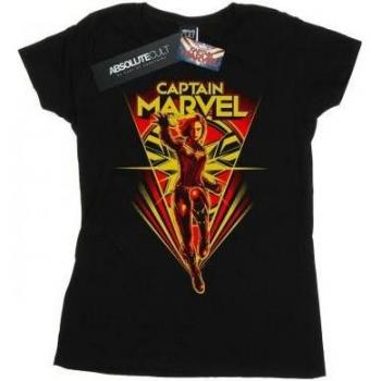 Marvel Lady Captain Marvel Flying V Cotton Shirt XXL Black