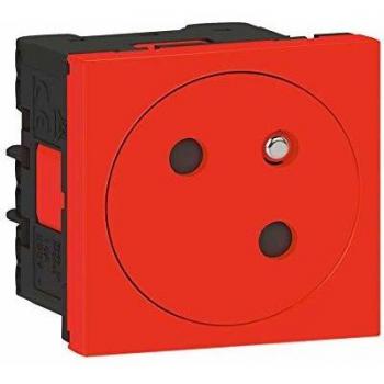 Prise de courant Mosaic Link 2P+T 2 modules rouge