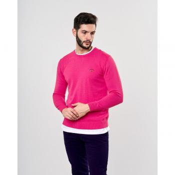 Jersey de hombre Spagnolo en naranja coral con cuello caja