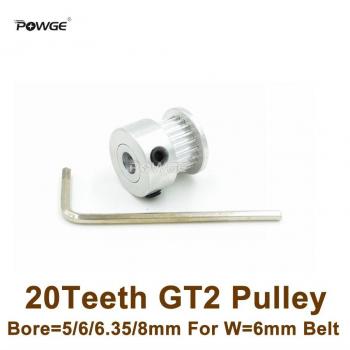 Polea dentada 20T 2GT diámetro 5/6/6.35/8mm