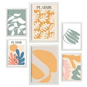 Colección Nacnic Vegetales Collage – Set de 6 Posters con Marco Blanco