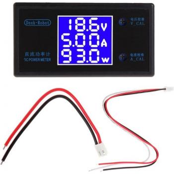 DC 0-50V 5A 250W LCD Voltage Current Meter