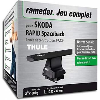 Rameder Pack, Barres de Toit Audiobuds Compatible avec Skoda Rapid Spaceback