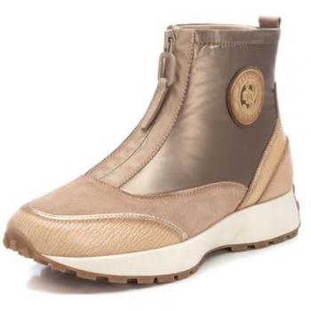Botines de Piel para Mujer Carmela con Cremallera, Color Beige, Plano (1-3cm), Casual, Talla 39 EU