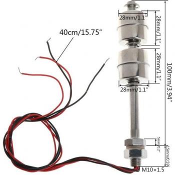 Sensor de Nivel de Agua 220V 10W con Flotador de Acero Inoxidable 120mm