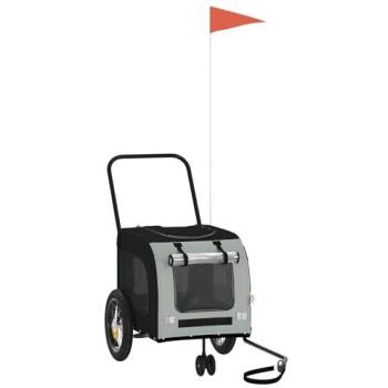Pet Bike Trailer (Grey/Black) – 54.5 × 120 × 161 cm, VidaXL