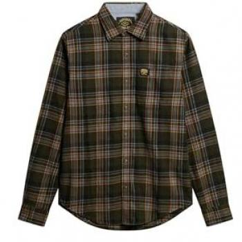 Superdry Chemise de Bûcheron XXL – Vert, Manche Longue, Coton