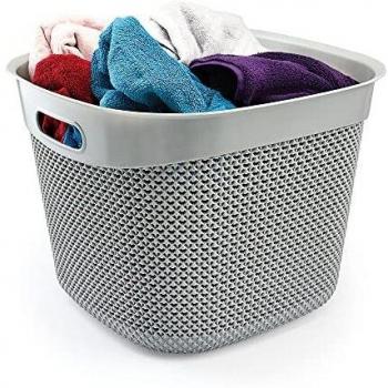 Cesta Resina Cuadrada con Asa Gris 36L 7house