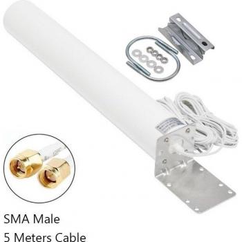 High Gain 4G LTE Antenna 18dBi 700-2700MHz with 5M Meter SMA Male N Male Female RG174