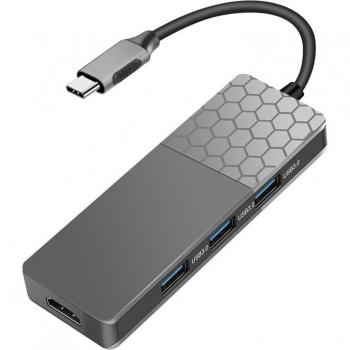 USB C Hub Typ-C 7 in 1 Docking Station 4K HDMI + USB3.0 + PD + TF für iPad Pro/Air/Huawei Matebook