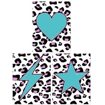 Electric Blue Leopard Love Set – 3 Pack A4 Art