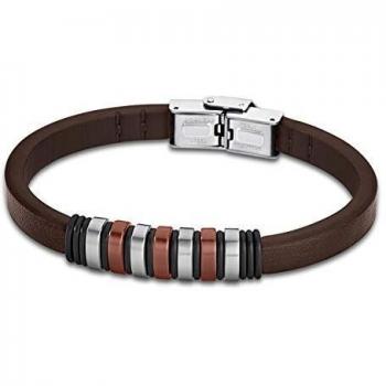 Lotus Style Armband braun aus Edelstahl und Echtleder für Damen und Herren
