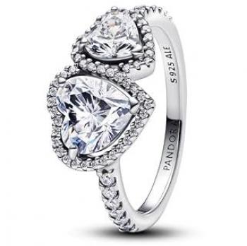 Pandora Silberring mit Halo-Herzdesign 193659C01