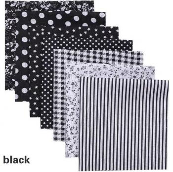 Cotton Quilt Print Fabric Set – 25x25cm, 7 Pieces