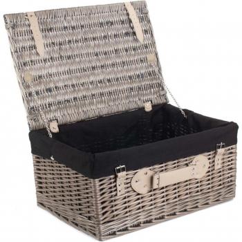 Wicker 51cm Antique Wash Picnic Basket with Cotton Lining