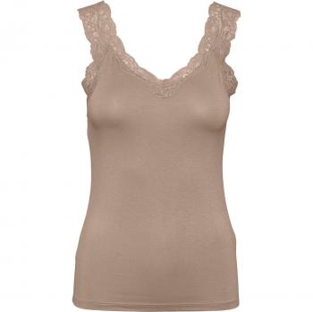 Pieces Barbera Top con pizzo Beige