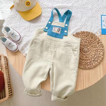 Lovely Suspender Overalls for Kids with Patches and Button Straps, Ages 1-6
