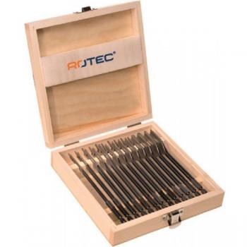 Set Rotec Schnellbohrer 900.1018 – Punta da Trapano 13‑pezzi in Cesto di Legno (6, 8, 10, 12, 13, 14, 16, 18, 19, 20, 22, 24 e 25 mm)
