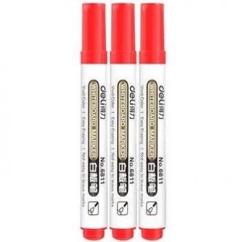 Deli 6811 Smooth Writing Whiteboard Pens - 10 Count (Black, Blue, Red)