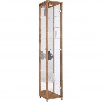 Vitrine FIF MÖBEL OPTIMA Schränke braun (nocefarben) Standvitrine Glasvitrine 1x Glastür, perfekt für Sammler, Sammlervitrine
