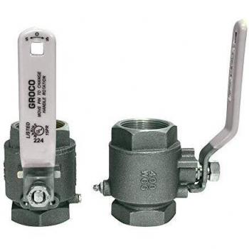GROCO IBV-1250-S Stainless Steel Full Flow Locking In-Line Ball Valve 1-1/4 Inch NPT