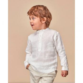 Camisa Lino Infantil Cuello Mao