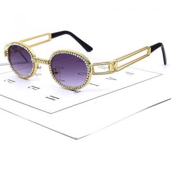 Lunettes Steampunk Chic – Ronds Miniatures avec Strass UV400
