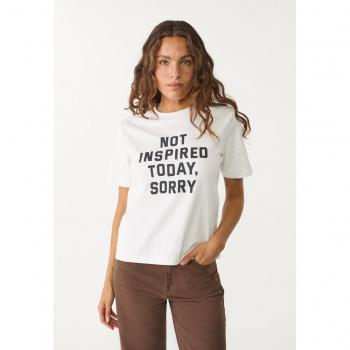 XL Stradivarius Slogan Cotton Shirt (White)