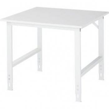 Arbeitstisch B1000xT1000xH760-1080mm Melamin Arbeitsplatte Gestell lichtgrau RAL 7035 RAU