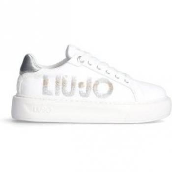 Sneakers Liu Jo Kylie 22 bianche in pelle con paillettes per donna