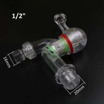 Transparent Plastic Faucet with Male Thread, 1/2 & 3/4