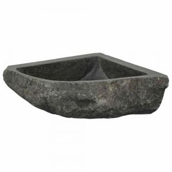 Corner Wall‑Mounted Basin, Grey – 30–37 cm Square, 12 cm Height