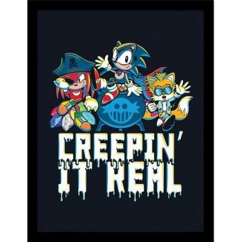 Poster encadré Sonic The Hedgehog Creepin' It Real 40 cm bleu