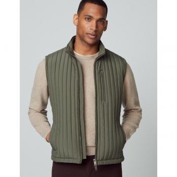 Chaleco guateado Hackett London en verde oliva