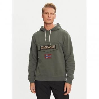 Napapijri Felpa Verde Urbana con Cappuccio L