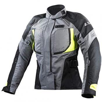 Veste moto femme LS2 Phase imperméable Noir Gris Jaune S