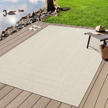 The carpet Teppich Kansas, rechteckig, 1 mm Höhe, robuster In und Outdoor Teppich Jute Look