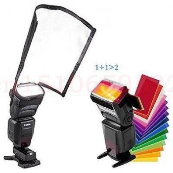Kit Universal de Reflector y Gel de Color para Flash