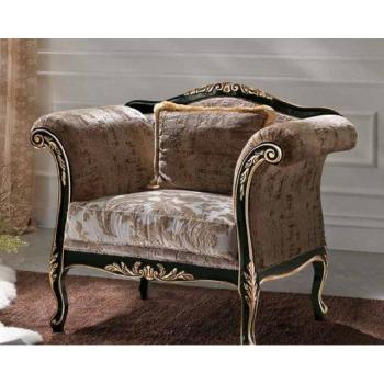 Luxus Barock Sessel Braun-Grau