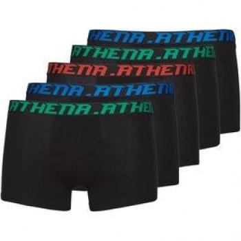 Athena Men's Boxer Shorts - Basic Cotton X5 - Black
