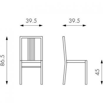 Set di Due Sedie Legno Bianco Laccato 36,5x36,5 cm – Mina