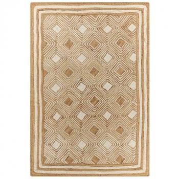 Beliani Jute Teppich 160×230 cm – Geometrisches Muster, Boho‑Style, kurzhaar, für Wohnzimmer