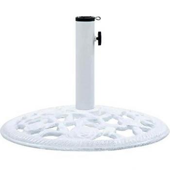 VidaXL Umbrella Base White 26.5 lbs 18.9 Cast Iron
