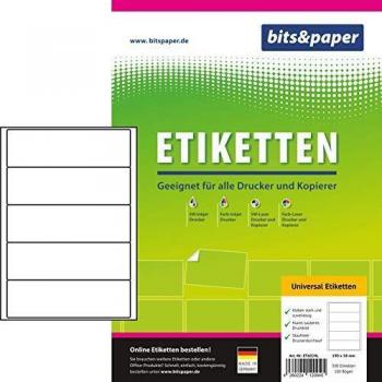 Universal-Etiketten (190 x 58 mm, 5000 Etiketten / Rückenschilder, weiß, A4)