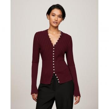 Cárdigan slim de canalé para mujer Tommy Hilfiger