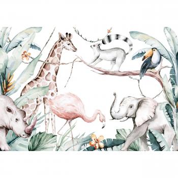 Décor Panoramique Animaux Tropicaux