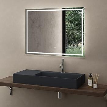Vasque à poser Lave-mains rectangulaire Sogood Gris Noir Mat 100 cm